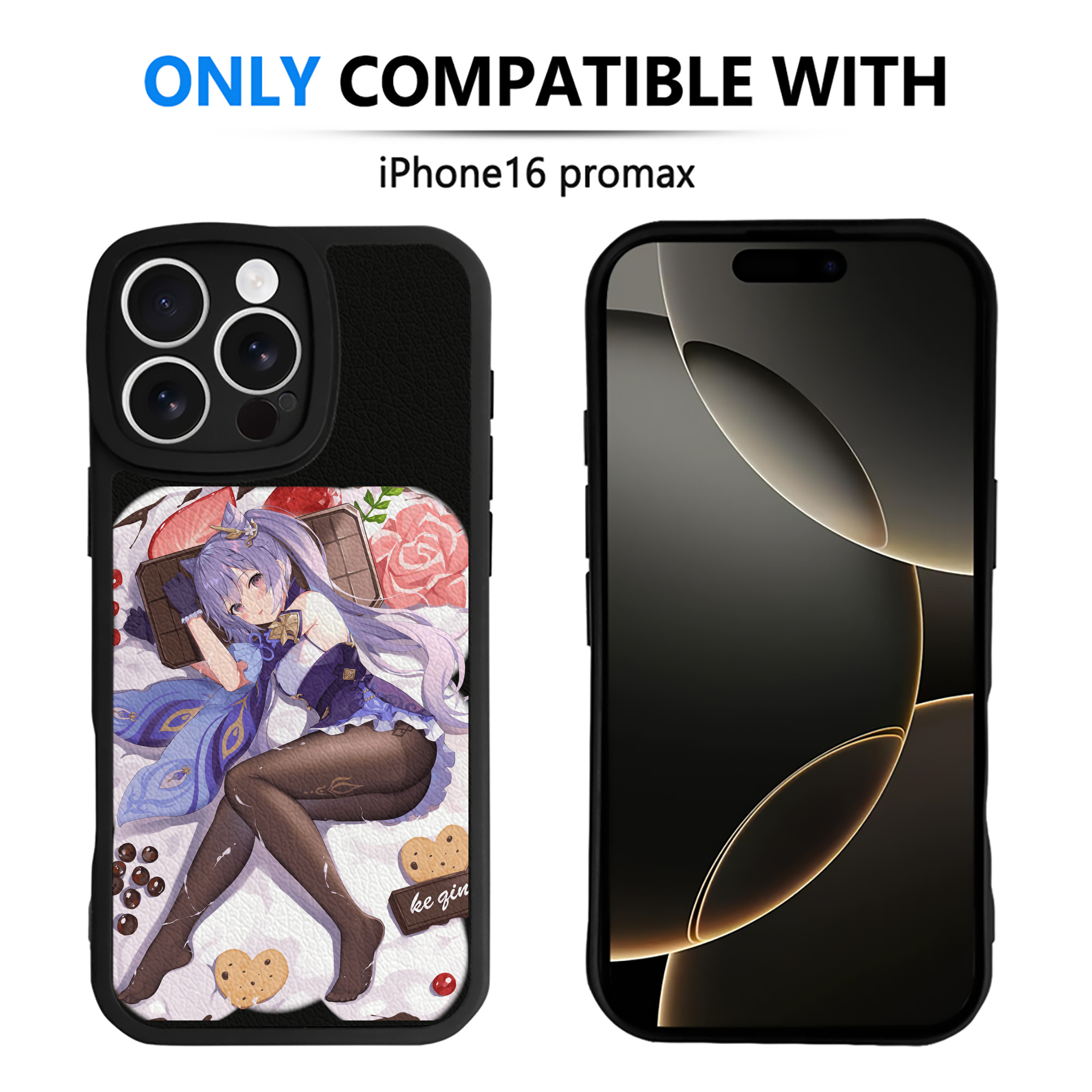 げんし神 刻晴 こくせい genshin Kokusei 【iPhone 16シリーズ対応】シリコンスマホケース（レザー調） 材質：シリコン